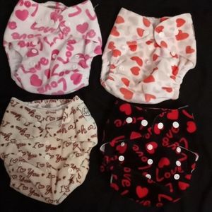Love and hearts cloth diapers